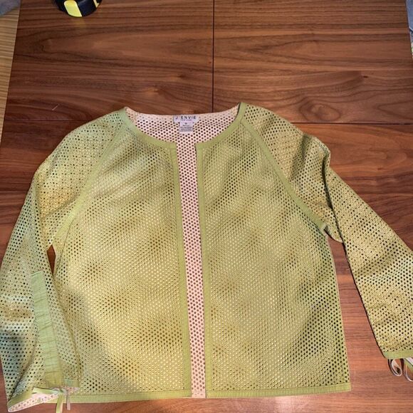 J'Envie leather jacket, textural, unconstructed, layering piece, EUC, women's M - Picture 2 of 16